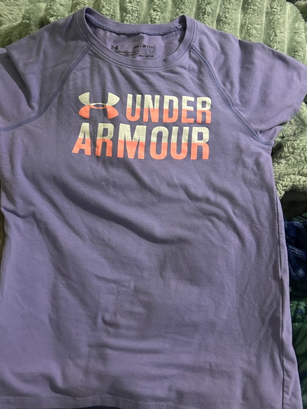 Under Armour Lavender Short Sleeve Tee with Coral Logo